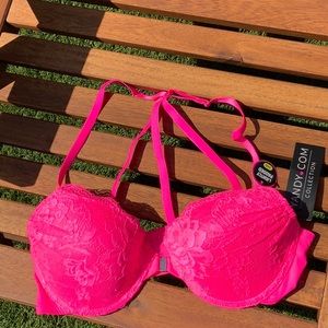 Hot pink push up bra